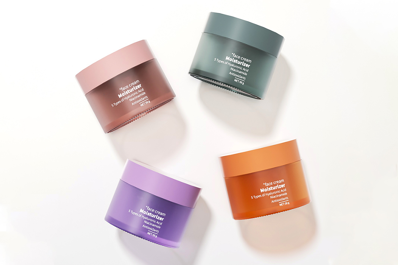 frosted cosmetic jars