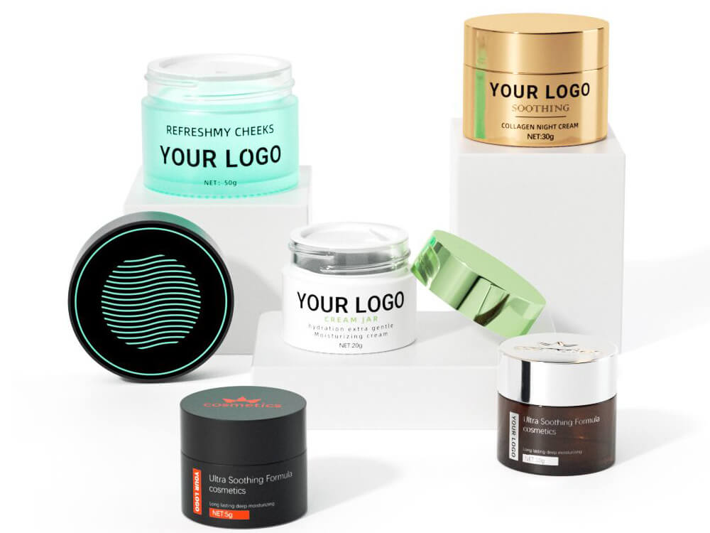 black glass cosmetic jars wholesale
