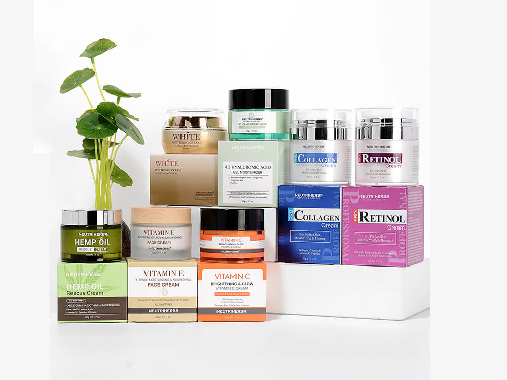 glass cream jars cosmetics