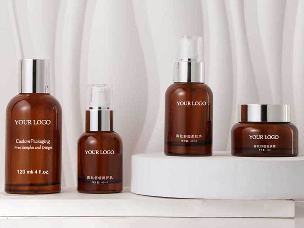 amber cosmetic bottles